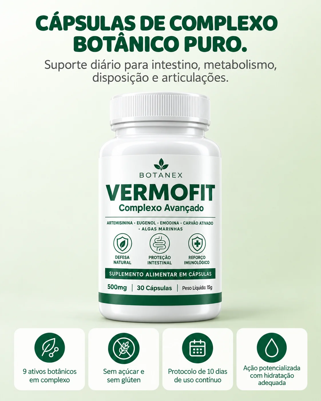 Especificações da embalagem do VermoFit